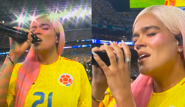 Karol G canta el Himno Nacional de Colombia tras la final de la Copa América y se viraliza