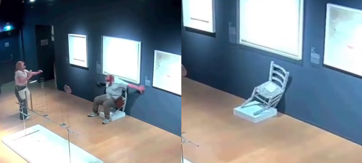 Turista rompe obra de arte en Verona: se sienta en la silla “Van Gogh” y desata escándalo mundial
