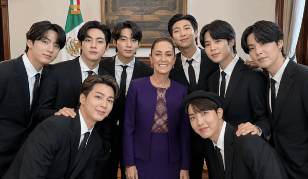 BTS sorprende desde Palacio Nacional con un mensaje que prende a México: “mucho picante”