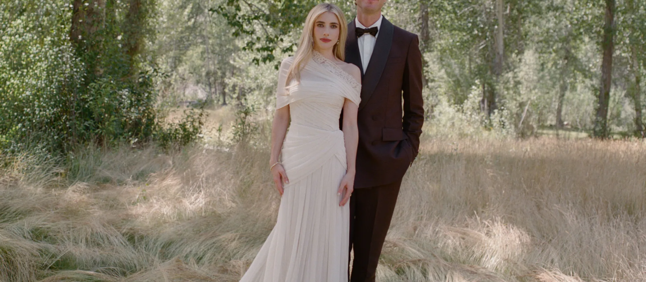 La boda de Emma Roberts combina romance, naturaleza y moda de los 90